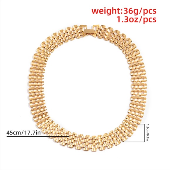 NEW 18K GOLD PUNK CHOKER CHAIN NECKLACE - Picture 4 of 4